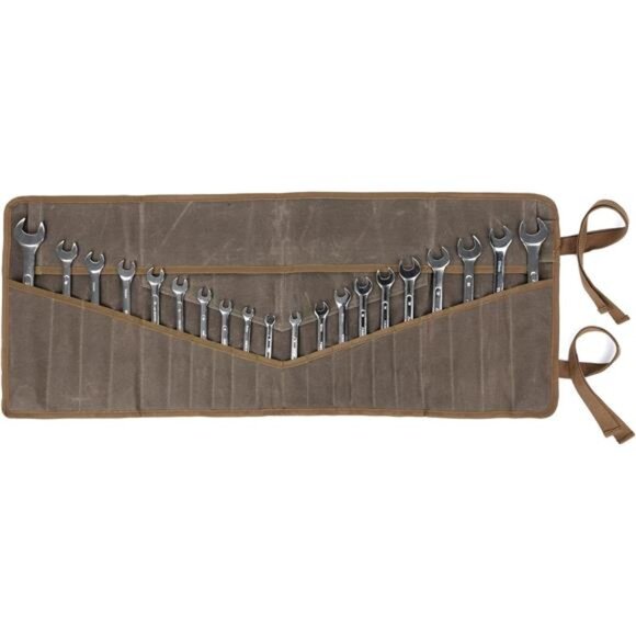 Roll Up Pouch, Heavy Duty Waxed Canvas Tool Bag Tool Organizer Bag - Picture 1 of 7